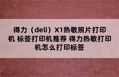 得力（deli）X1热敏照片打印机 标签打印机推荐 得力热敏打印机怎么打印标签